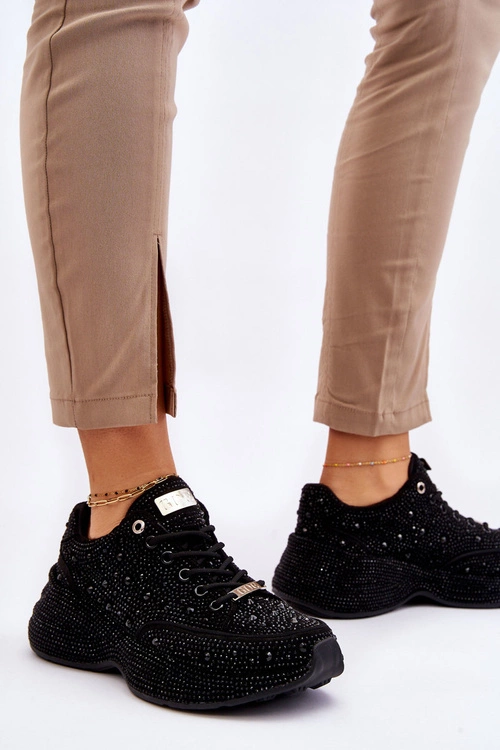 Damskie Sneakersy Na Platformie GOE JJ2N4058 Czarne