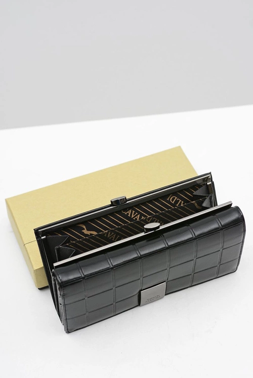 Duży Damski Czarny Portfel