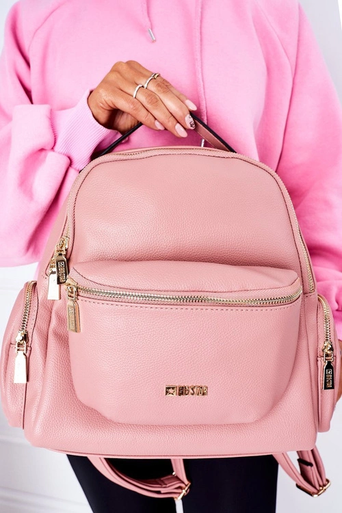Skórzany Plecak / Nerka 2w1 Big Star HH574059 Różowy