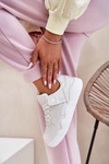 Buty Sportowe Sneakersy Damskie Z Eko Skóry Białe Telisiria