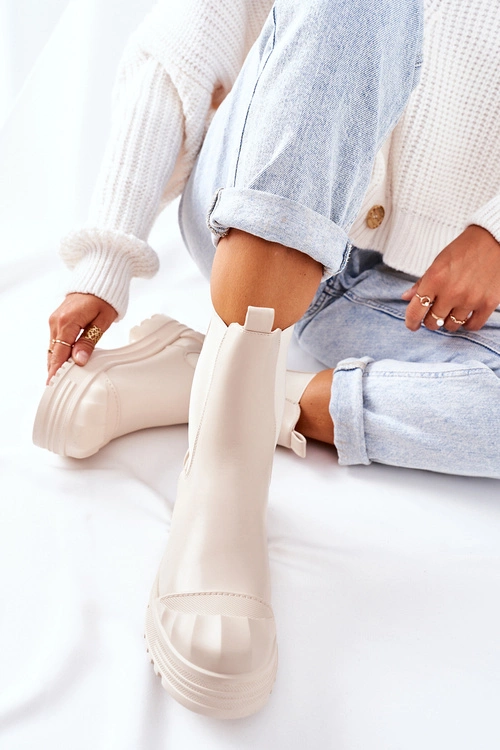 Ocieplane Botki Sztyblety Beżowe Time Off