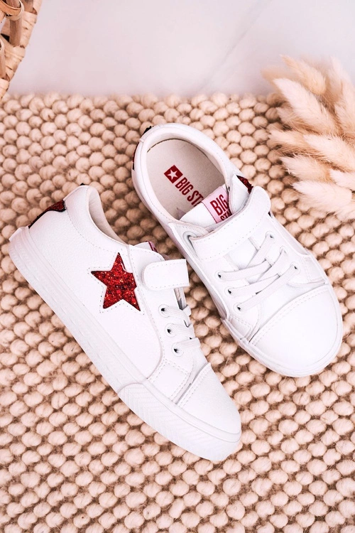 Dziecięce Skórzane Trampki Z Gwiazdą BIG STAR DD374102 Białe