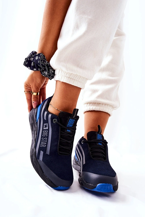 Skórzane Buty Sportowe Big Star II274459 Granatowe