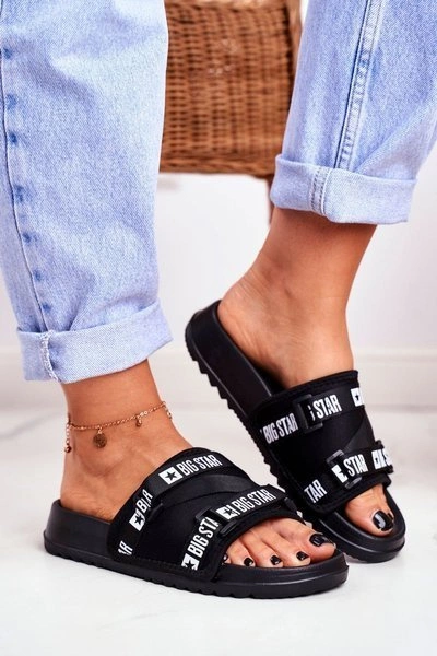 Klapki Damskie Big Star Militarne Czarne GG274A018