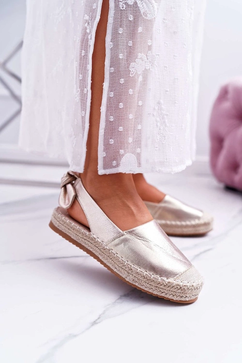 Espadryle Damskie Złote Kontres