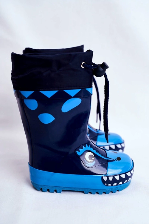 Dziecięce Ocieplane Kalosze Ze Smokiem Granatowe Mordeso