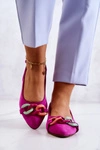 Zamszowe Baleriny Z Łańcuchem Lewski Shoes 3125 Fuksja