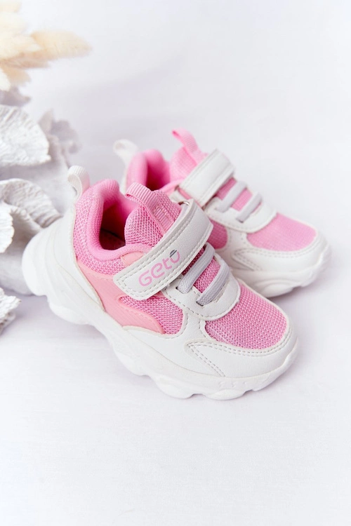 Dziecięce Sportowe Buty Sneakersy Biało-Różowe Sugar