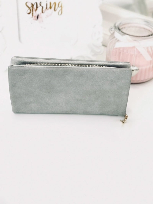 Duży Damski Szary Portfel