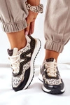 Logowane Sportowe Buty Sneakersy Beżowo-Czarne Always