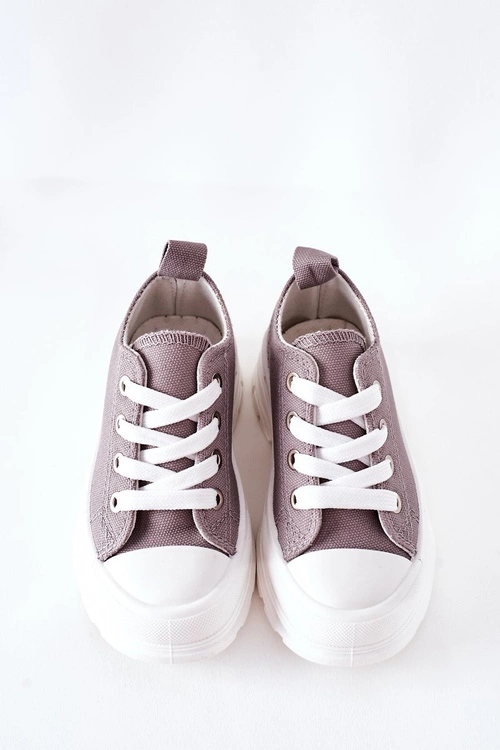 Dziecięce Trampki Na Platformie Szare Travel Time