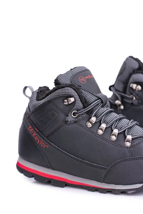 Czarne Męskie Buty Trekkingowe Ocieplane Polarem Reflex