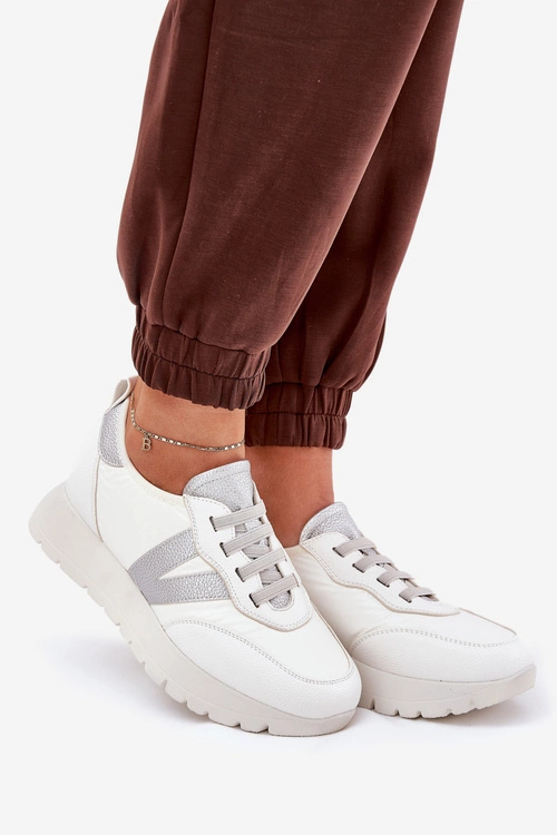 Buty Sportowe Damskie Na Platformie Vinceza 58510 Białe