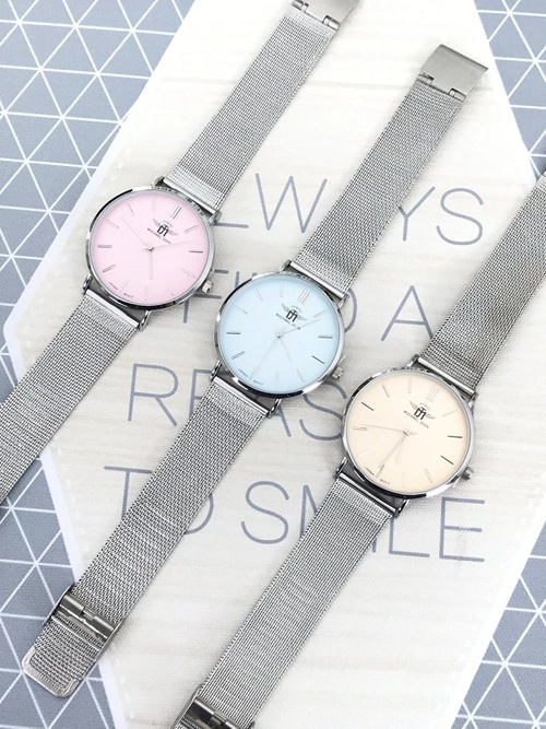 Damski Zegarek Michael John Florence Srebrno Różowy 40mm