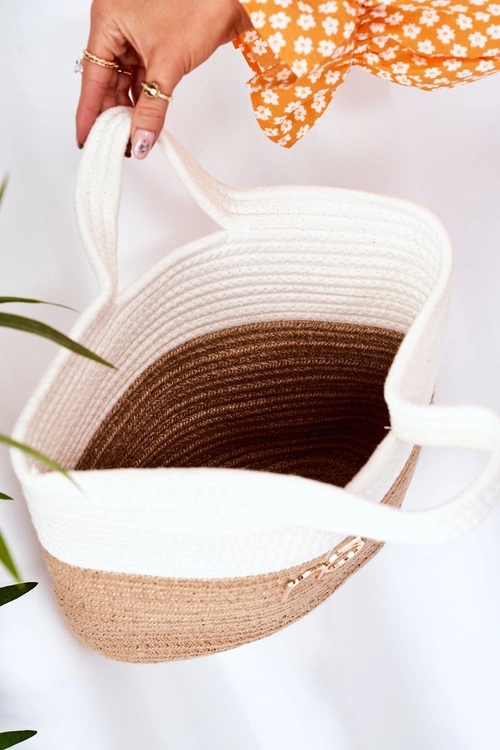 Pleciona Torebka Shopper Do Ręki NOBO XK0130 Beżowa