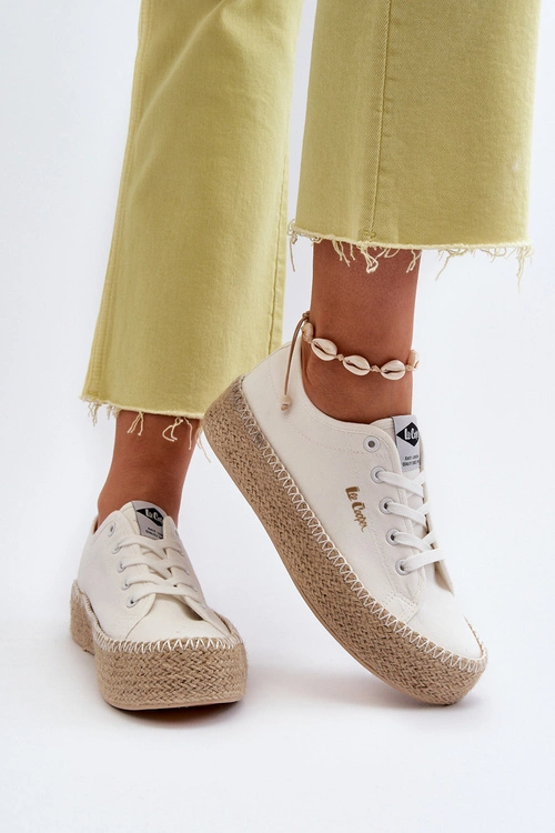 Trampki Z Plecionką Lee Cooper LCW-24-44-2410 Białe