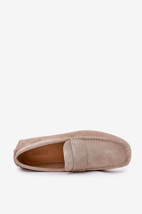 Zamszowe Mokasyny Męskie Big Star RR174050 Beżowe