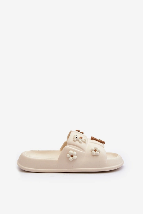 Damskie Piankowe Klapki Z Ozdobami Beżowe Cambrina