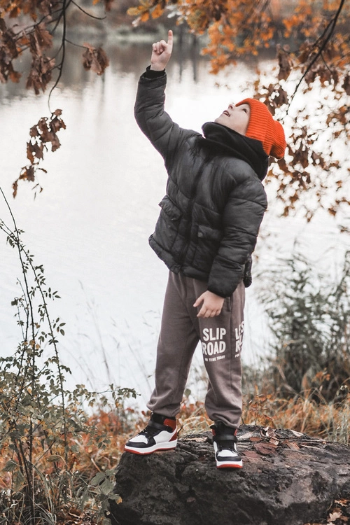 Wysokie Dziecięce Buty Sportowe Biało-Czerwone Teredite