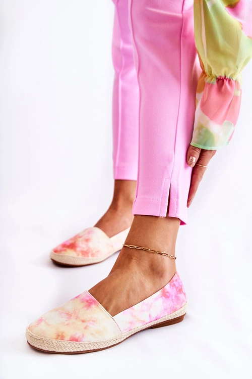 Damskie Espadryle Slip-On Różowo-Żółte Santana