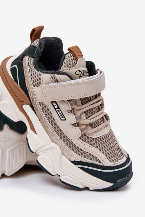 Sneakersy Buty Sportowe Dziecięce Na Rzep Beżowe Ronivelle