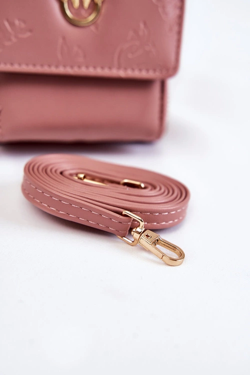 Modna Torebka Portfel 2w1 Z Tłoczeniem Różowa Savano