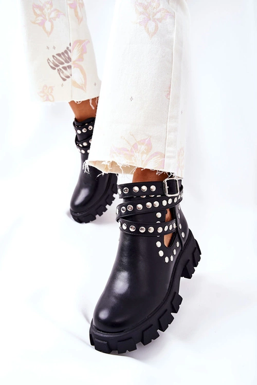 Workery Z Dżetami Na Platformie Czarne Vernelle