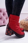 Botki Damskie Skórzane Maciejka Czerwone 04216-08/00-3