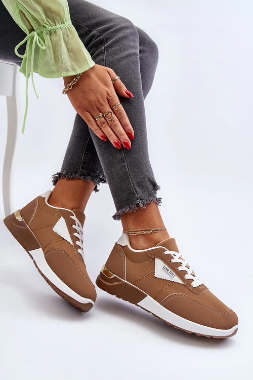 Buty Sportowe Sneakersy Damskie Brązowe Vovella