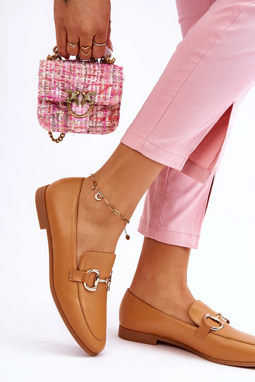 Klasyczne Damskie Mokasyny Z Ozdobą Camel Jamie