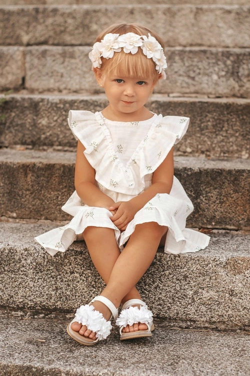 Dziecięce Sandałki Na Rzep Świecące Białe Milena