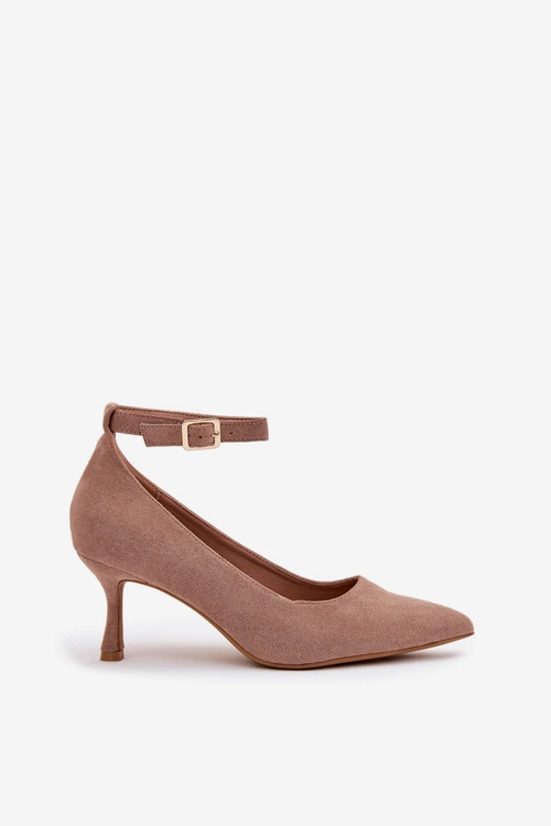 Szpilki Czółenka Z Eko Zamszu Ciemnobeżowe Devoria