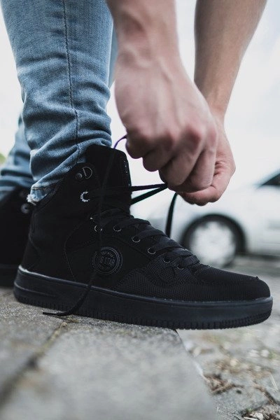 Sportowe Męskie Buty Big Star Wysokie Czarne EE174433
