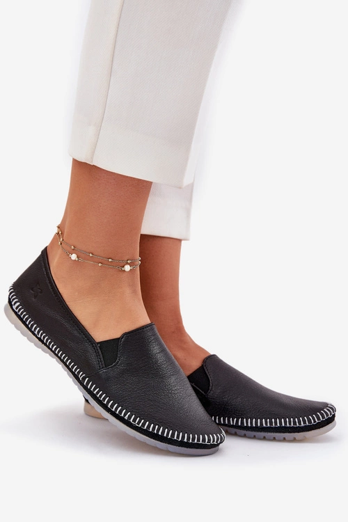 Skórzane Baleriny Maciejka T3512-71 Czarne