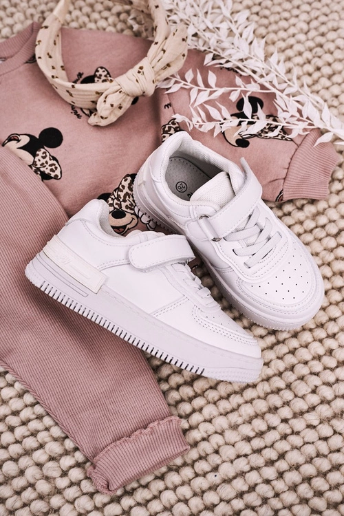 Dziecięce Sportowe Buty Na Rzep Białe Airy