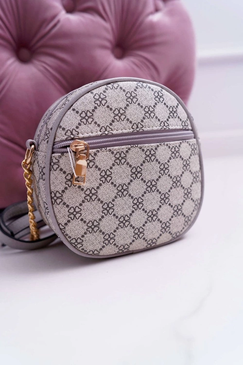 Torebka Kuferek Okrągły Beżowo Szara