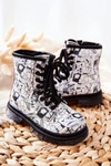 Dziecięce Botki Ocieplane Z Suwakiem Biało-Czarne Tiptop
