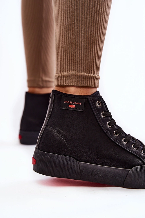 Damskie Wysokie Trampki Cross Jeans KK2R4055C Czarne