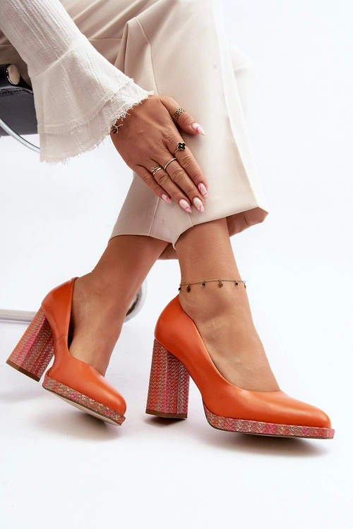 Czółenka Na Słupku Laura Messi 2746 Pomarańczowe