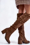 Zamszowe Kozaki Za Kolano La.Fi 270065KH-SU Ciemnobrązowe