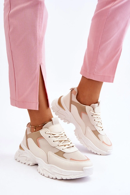 Damskie Wygodne Buty Sportowe Beżowe Alen