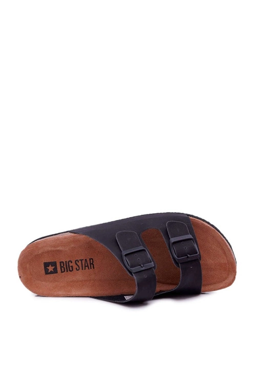 Klapki Męskie Z Klamrami Big Star Czarne DD174605