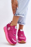Damskie Zamszowe Buty Sportowe Na Platformie GOE LL2N4002 Fuksja
