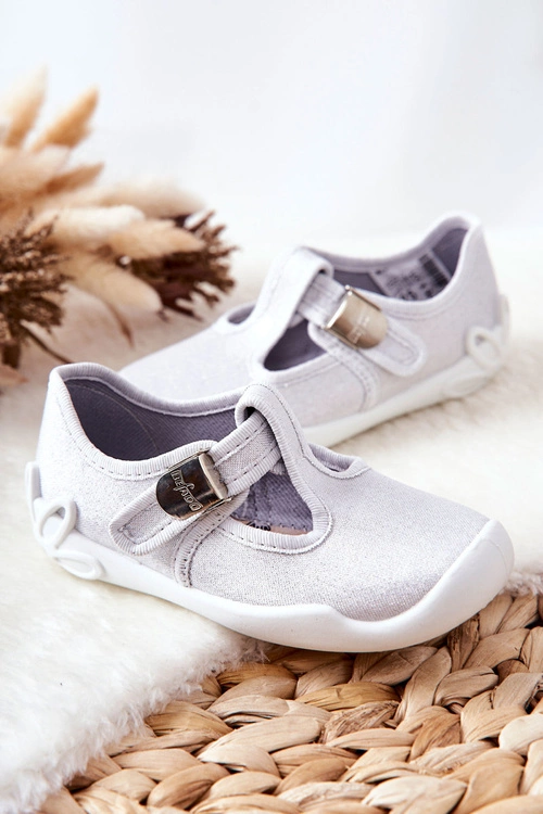 Papcie Baleriny Befado Błyszczące 115X001 Srebrne