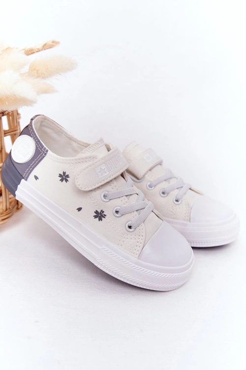 Dziecięce Trampki Na Rzep BIG STAR HH374052 Biało-Szare