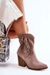 Damskie Zamszowe Botki Lewski Shoes 2808/L Cappucino