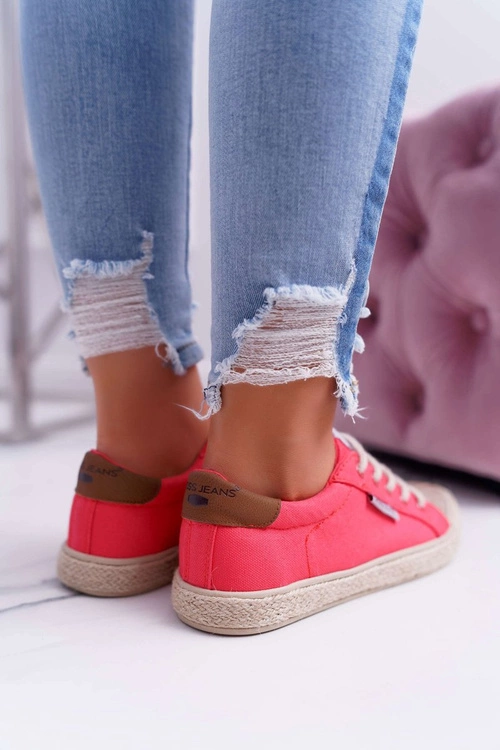 Trampki Damskie Cross Jeans Różowe DD2R4096