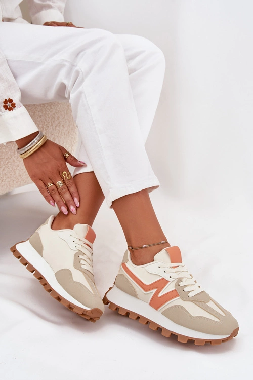 Sneakersy Buty Sportowe Damskie Beżowe Kalelia
