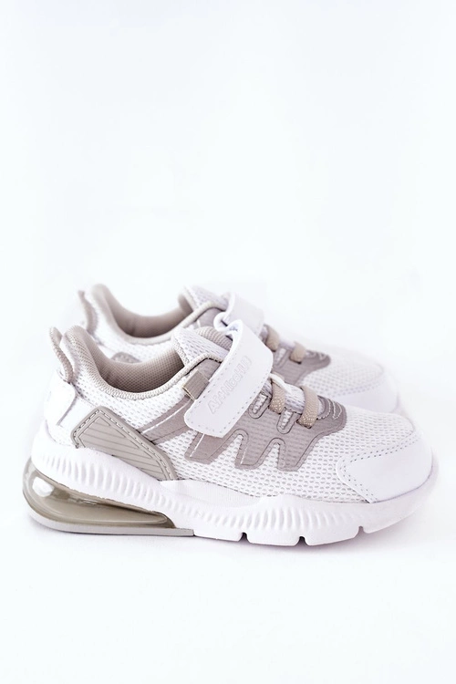 Dziecięce Sportowe Buty Na Rzep ABCKIDS Biało-Srebrne