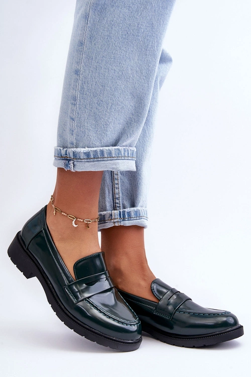 Klasyczne Damskie Mokasyny Zielone Faradays